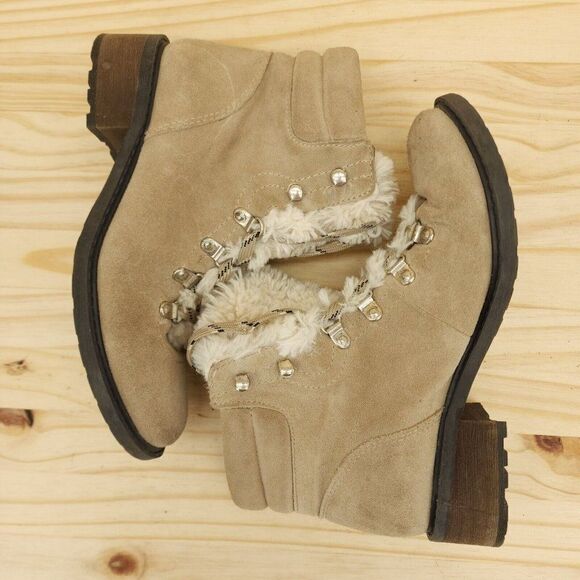 Sam Edelman Women's Winter Ankle Boots Sz 6.5 Tan Suede Chic Outdoor Booties - Picture 6 of 10